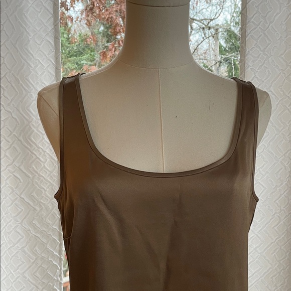 St John Couture Bronze Satin Like Women's Tank Top Shell Small Holiday - Picture 2 of 10